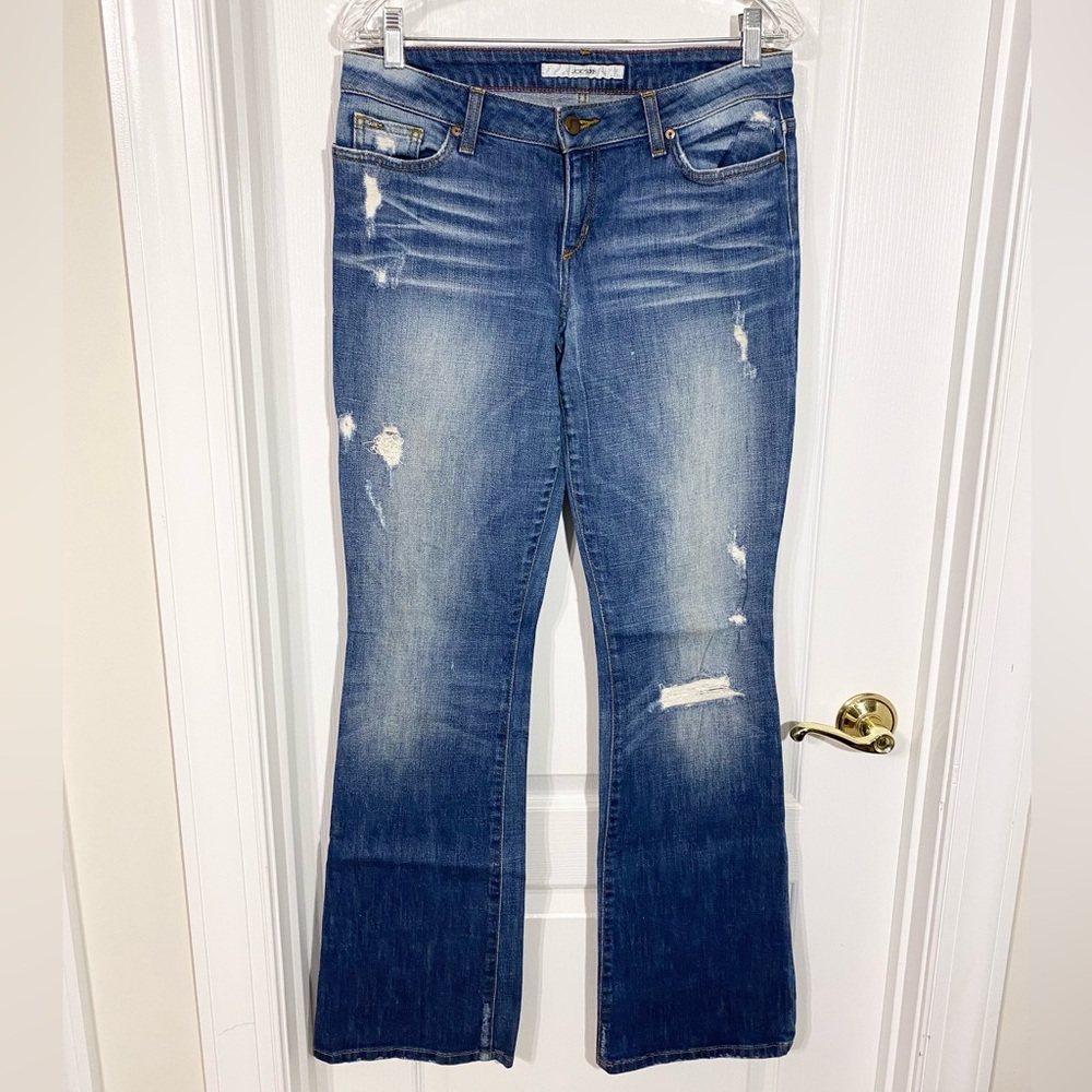 Joe's Jeans Distressed Bootcut Mid Rise Raw Edge Pocket Design Honey Jeans Sz 29